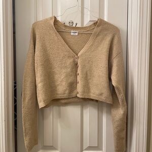 Cotton on tan / neautral / sand button up sweater size medium